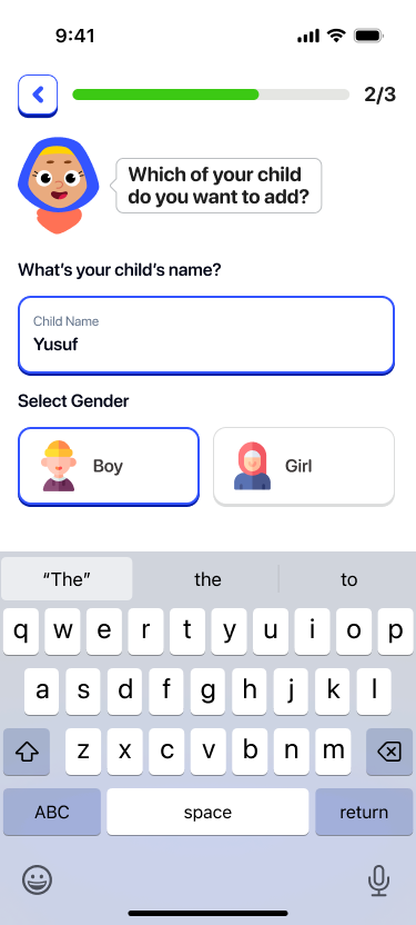 Child onboarding
